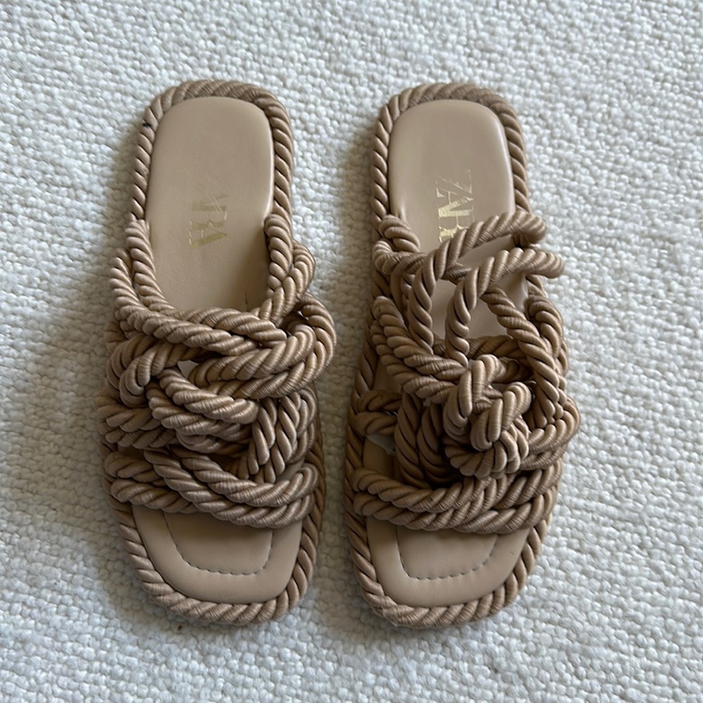 Zara rope style slide sandals beach summer
